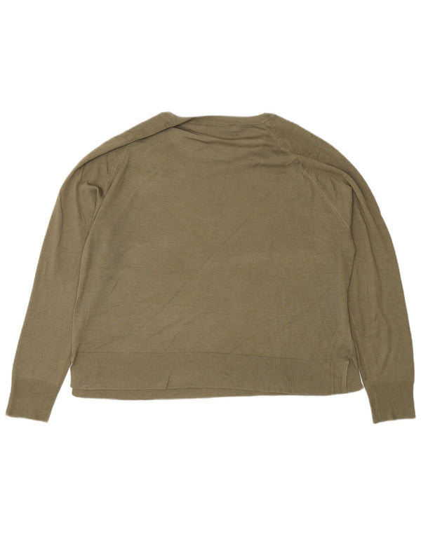 Zara Damen-Pullover, reguläre Passform, Rundhalsausschnitt, Gr. 12, Mittelgrün