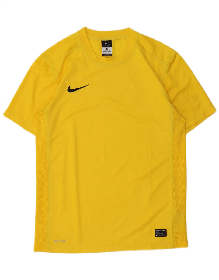 Nike Herren Dri Fit T-Shirt Top Mittelgelbes Polyester