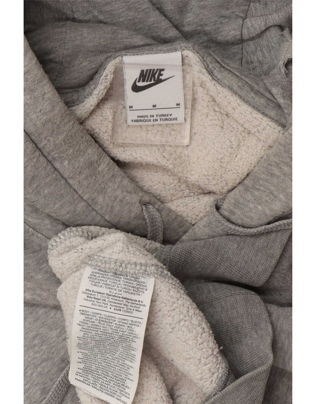 Nike Herren Kapuzenpullover aus mittelgrauer Baumwolle