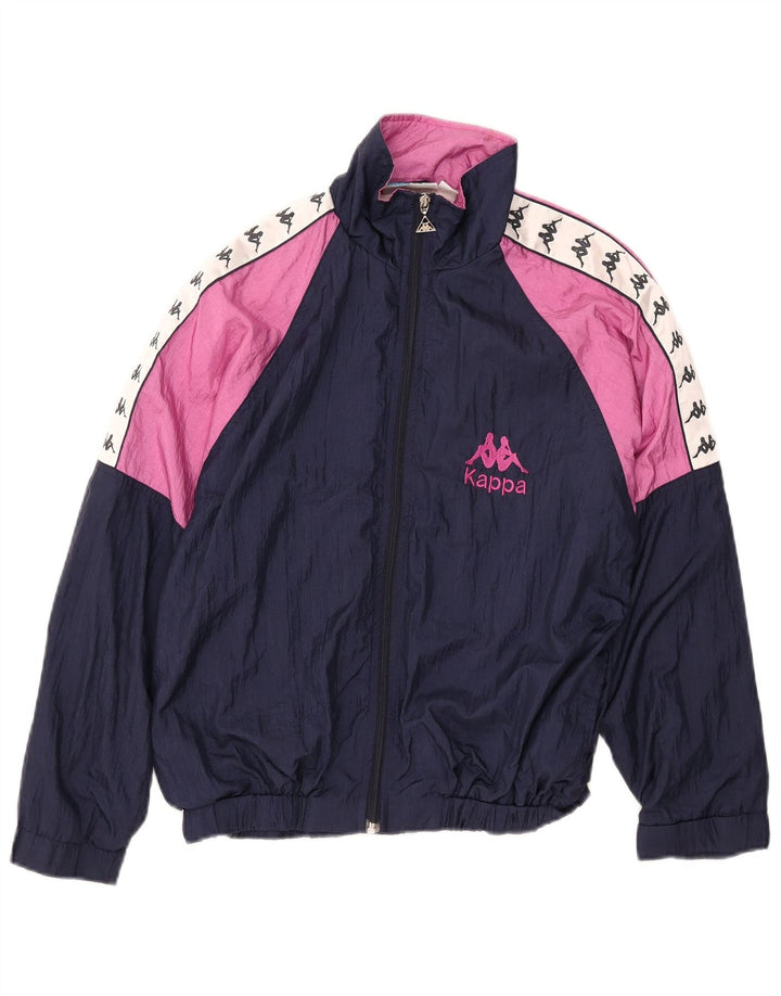 KAPPA Jungen-Trainingsanzugoberteil mit Grafik, 13–14 Jahre, Marineblau, Farbblock