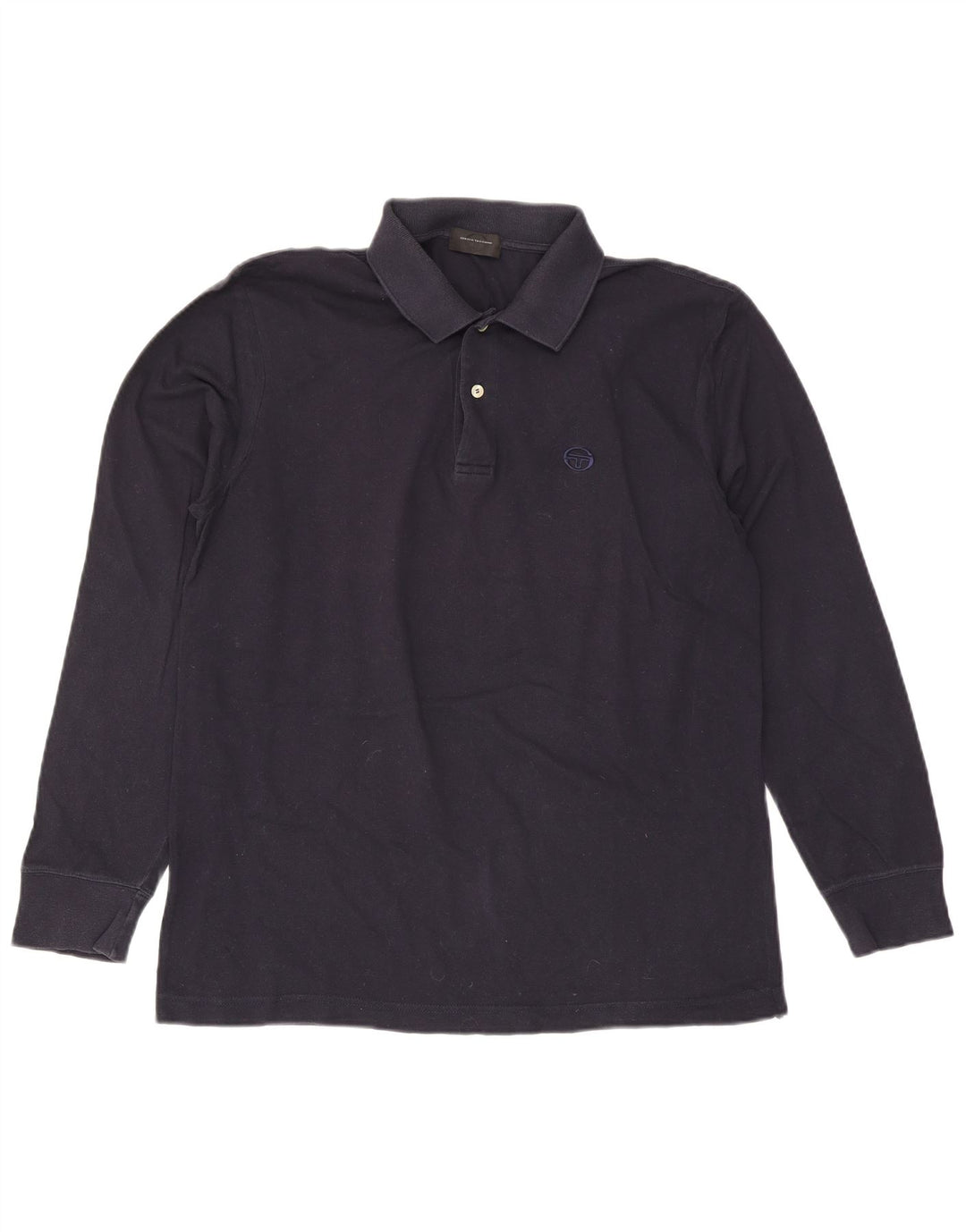 Sergio Tacchini Herren-Langarm-Poloshirt, Größe L, Marineblau