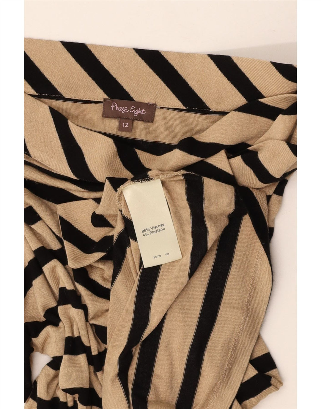 PHASE EIGHT Damen-Blusenoberteil mit Fliege, UK 12, Mittelbeige, gestreift, Viskose