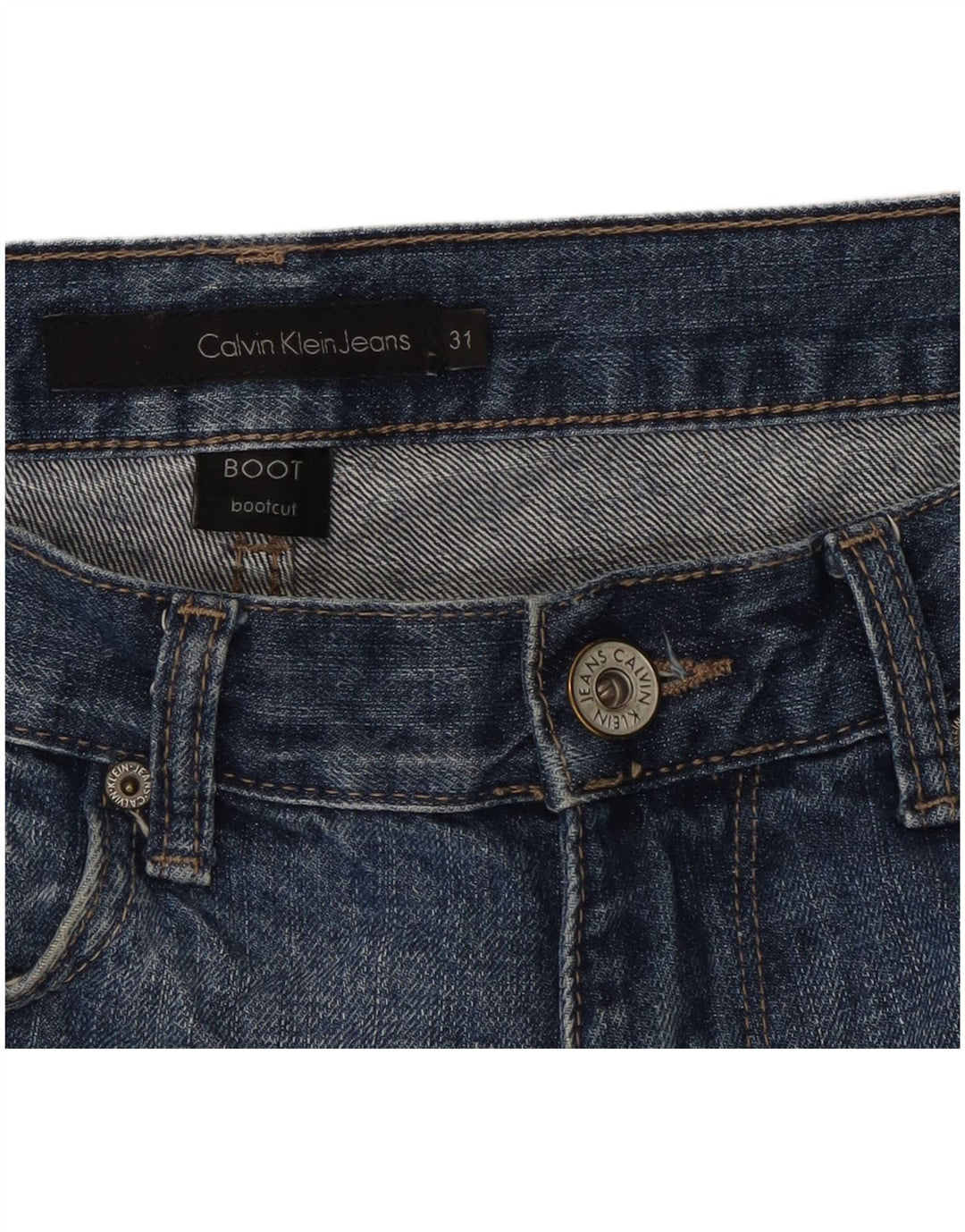 Calvin Klein Herren Bootcut Jeans W31 L32 Blaue Baumwolle