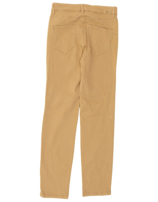 Zara Damen Slim Freizeithose EU 38 Small W28 L30 Beige Baumwolle