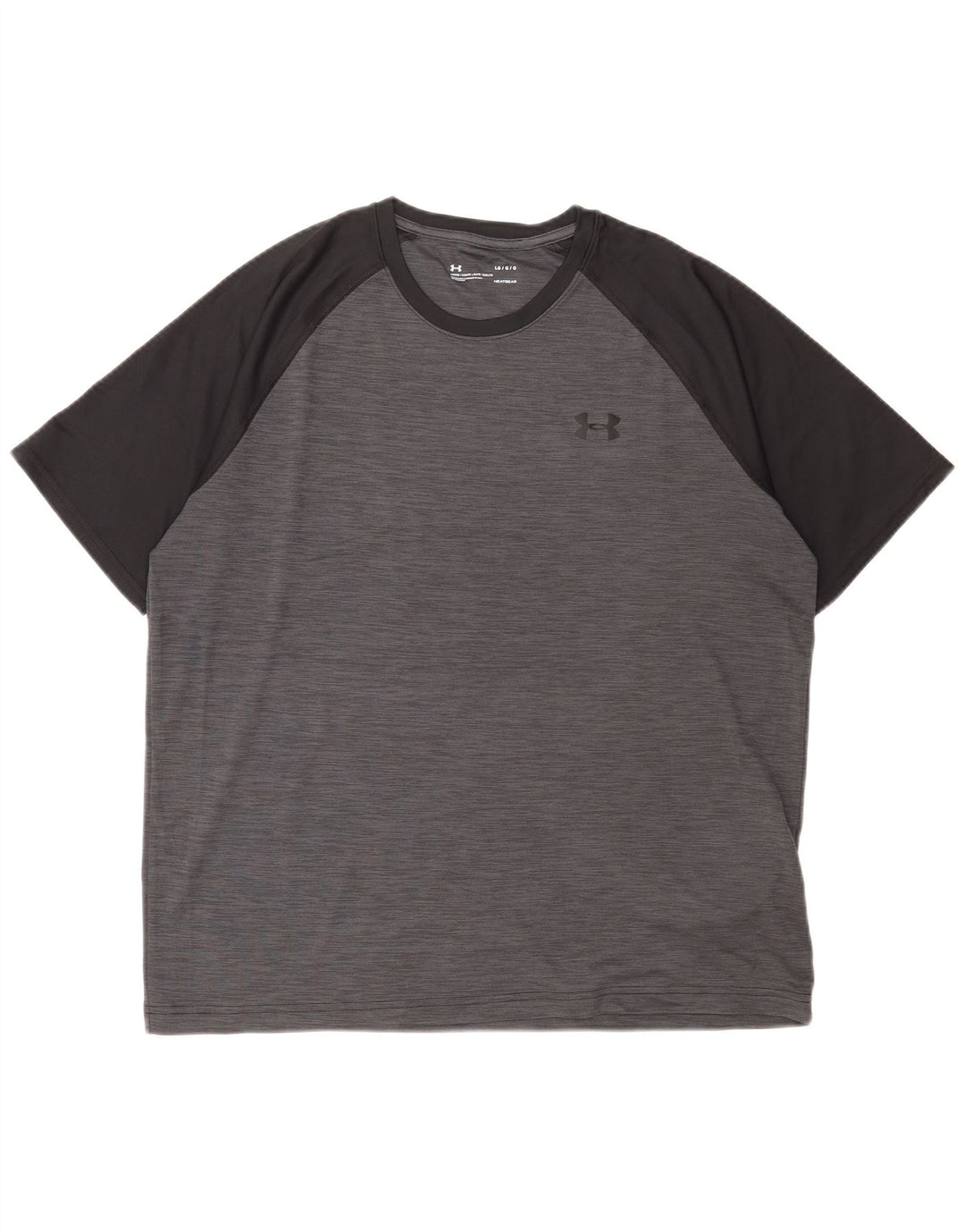 Under Armour Herren Heat Gear T-Shirt-Oberteil, großes graues Colourblock-Polyester