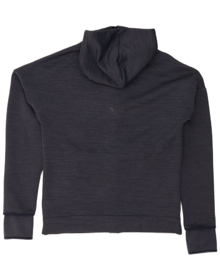 ADIDAS Mens Zip Hoodie Sweater Medium Navy Blue Polyester