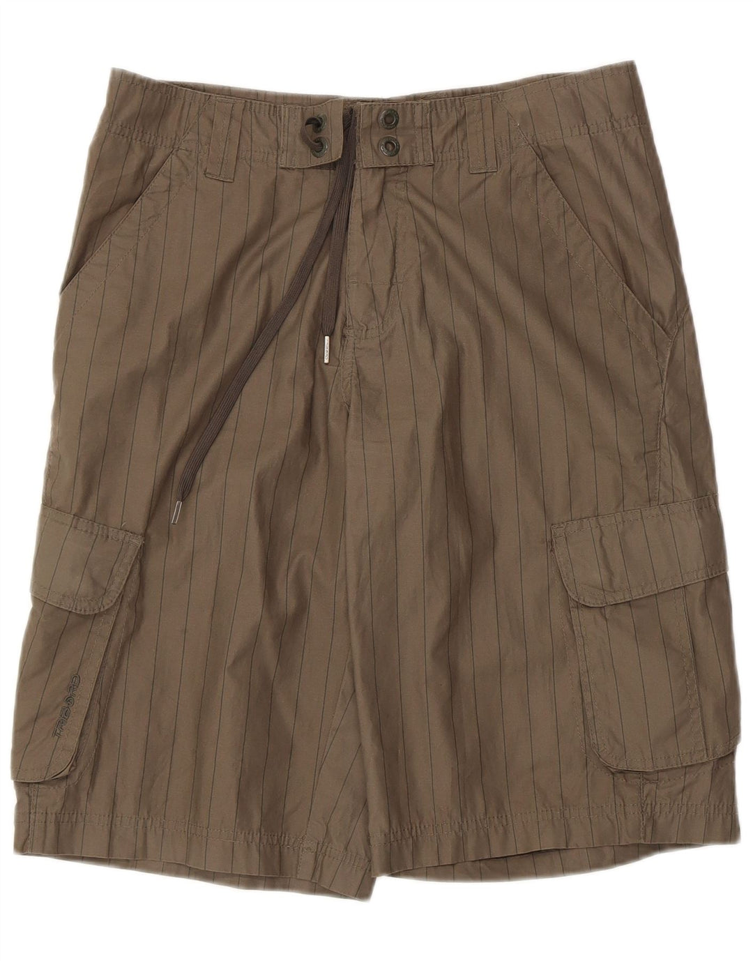 Tribord Herren Cargo-Shorts W31 Medium Khaki Nadelstreifen Baumwolle
