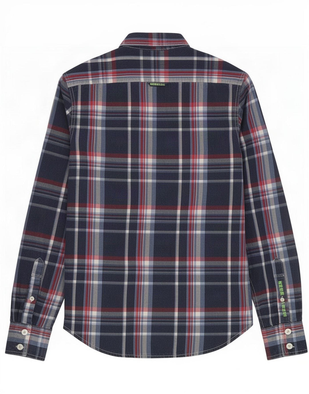 Superdry Herrenhemd XL, marineblau, kariert, Baumwolle
