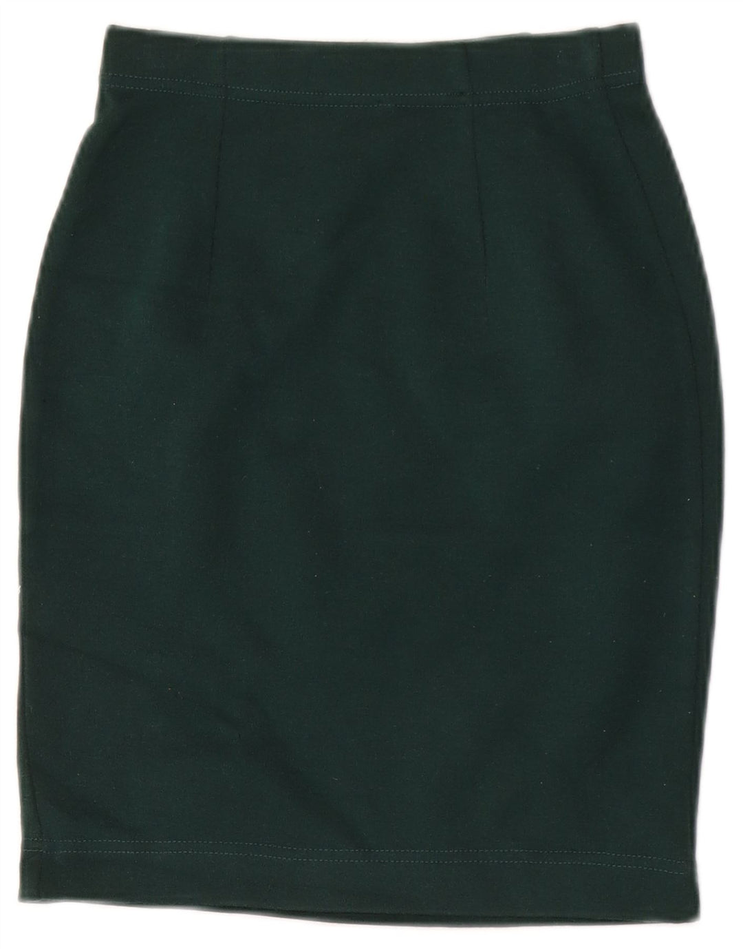 Vintage Damen Bleistiftrock IT 40 Small W32 Grüne Wolle
