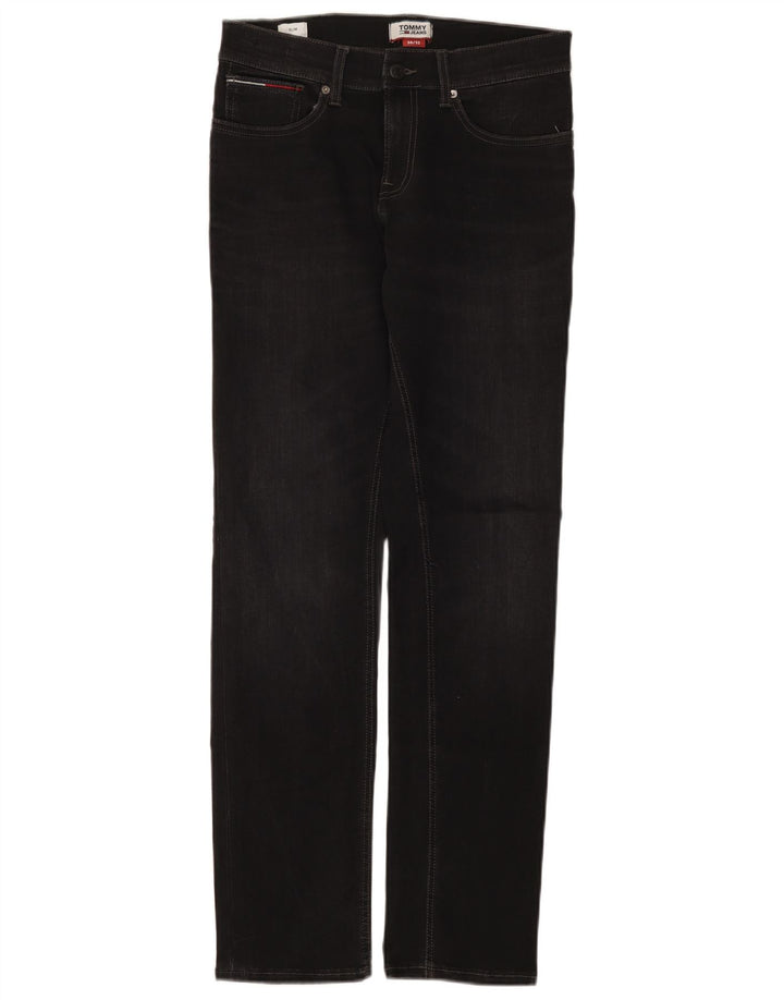 Tommy Hilfiger Herren Slim Jeans W30 L32 Schwarz Baumwolle