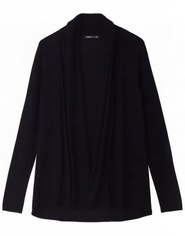 Zara Damen Longline Open Cardigan Pullover UK 14 Große Marineblaue Viskose