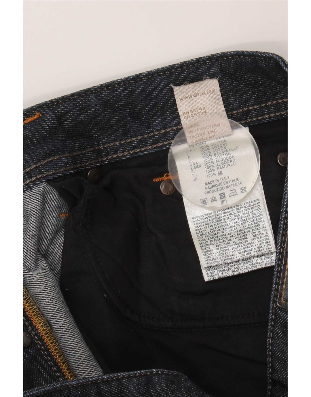 Diesel Herren Straight Jeans W32 L27 Marineblaue Baumwolle