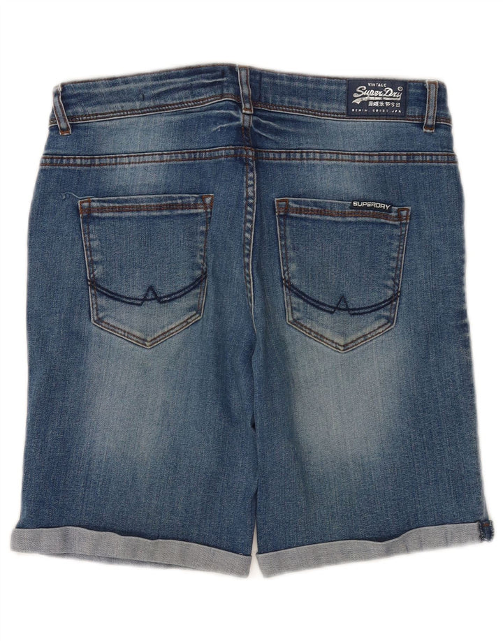 Superdry Herren Denim-Bermudashorts W30 mittelblaue Baumwolle