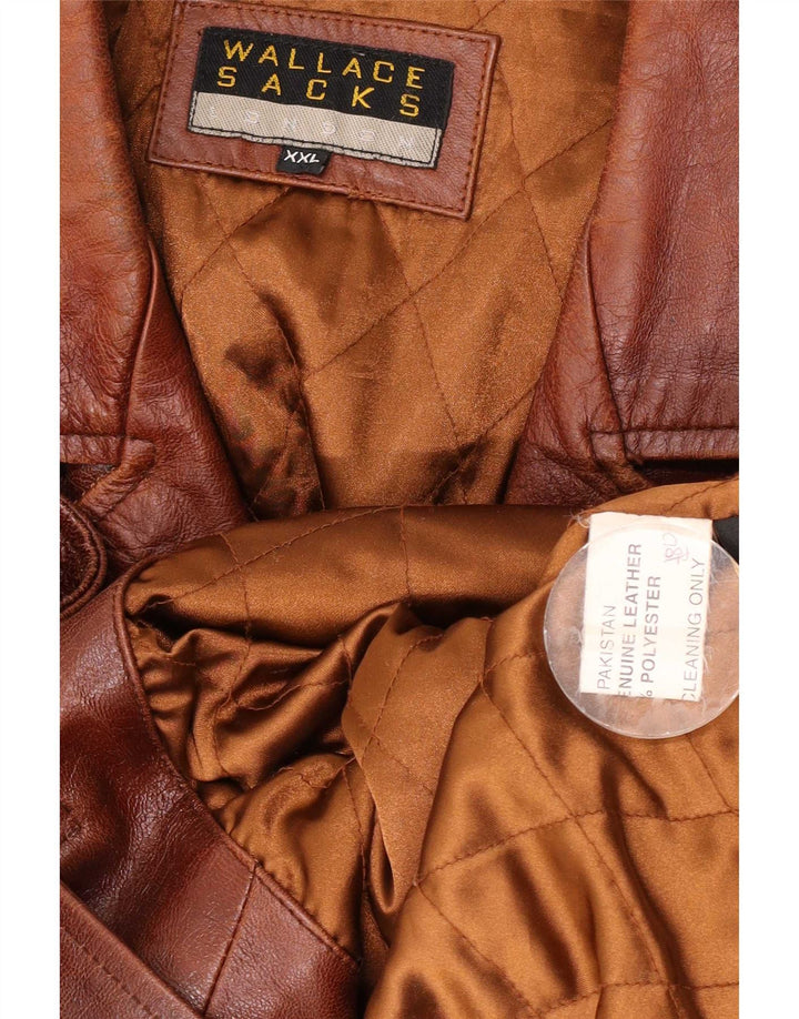 Wallace Sacks Herren Lederjacke UK 44 2XL Braun