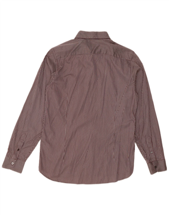 TED BAKER Herrenhemd Größe 4 Large Lila Nadelstreifen Baumwolle