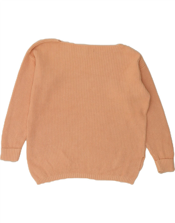 MARKS & SPENCER Womens Crop Boat Neck Jumper Sweater UK 14 Medium Pink Vintage Marks & Spencer and Second-Hand Marks & Spencer from Messina Hembry 