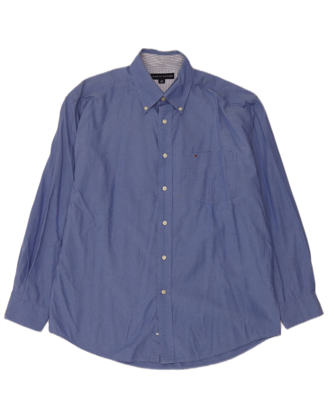 Tommy Hilfiger Herrenhemd, große blaue Baumwolle