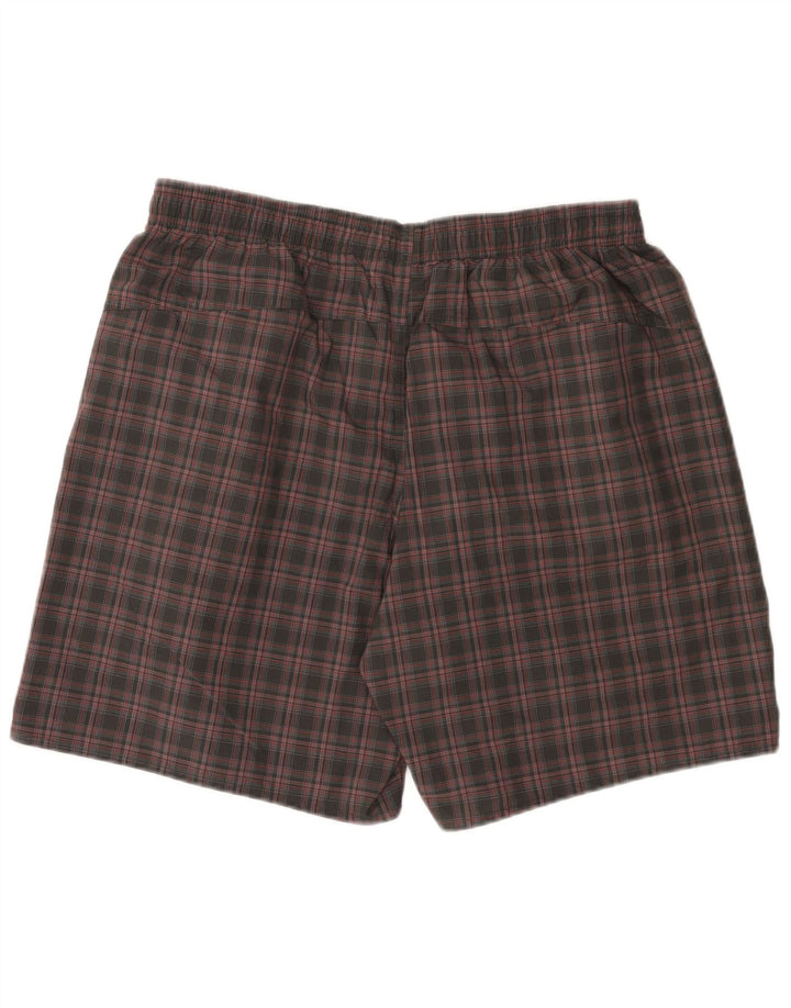 Adidas Herren Sportshorts XL grau kariertes Polyester