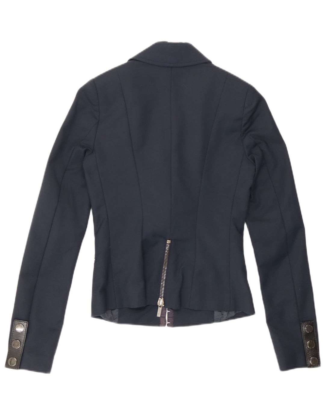Elisabetta Franchi Damen Blazer Jacke IT 40 Small Marineblau Baumwolle
