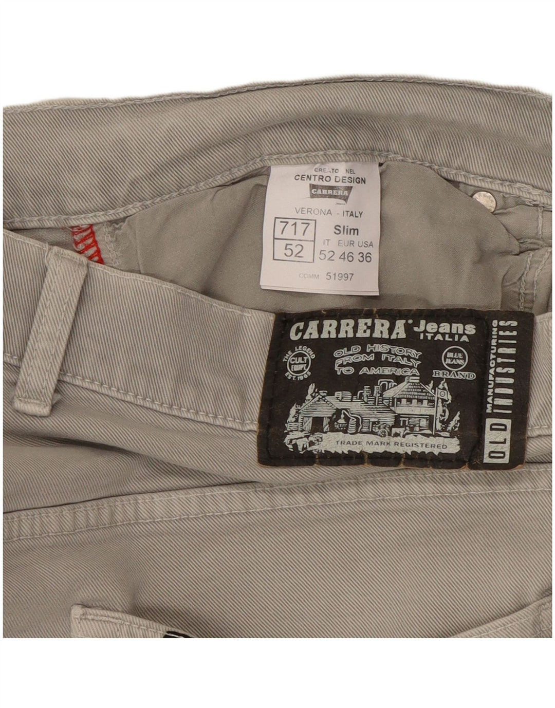 Carrera Herren 717 Slim Jeans W36 L33 Graue Baumwolle