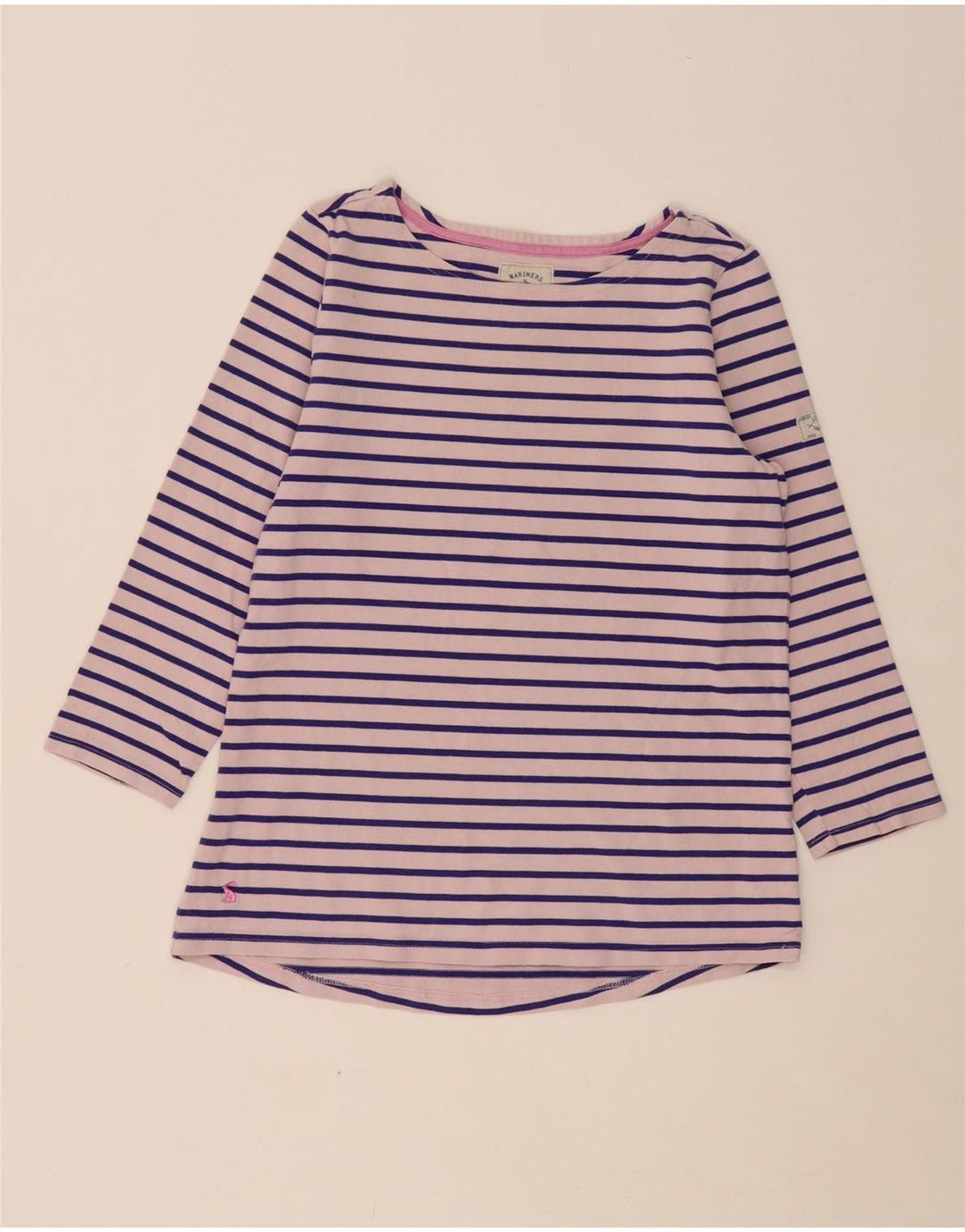 JOULES Womens Top 3/4 Sleeve UK 10 Small Pink Striped Vintage Joules and Second-Hand Joules from Messina Hembry 