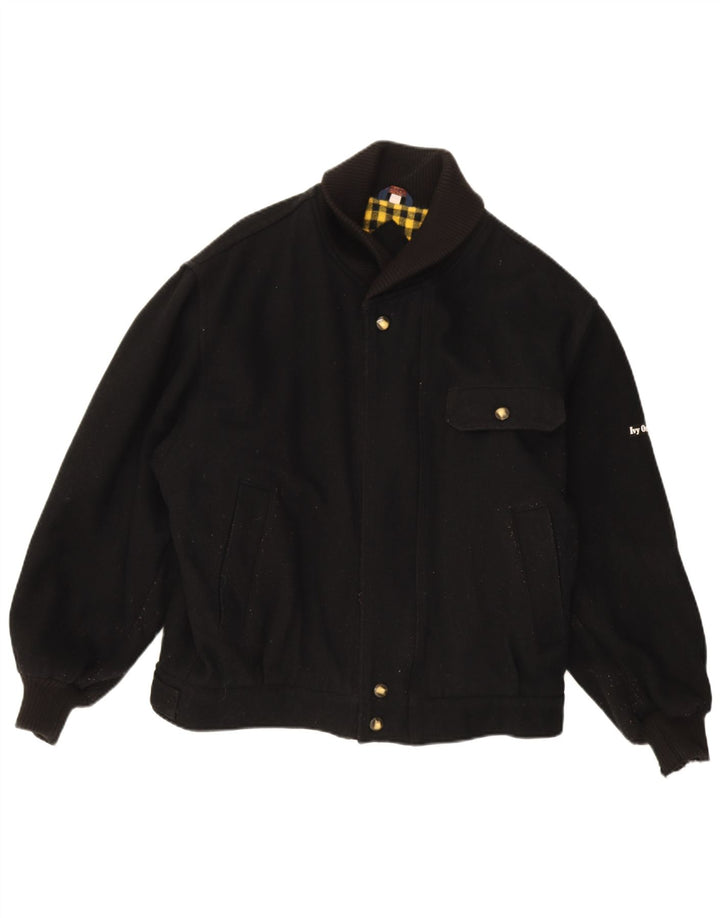 Ivy Oxford Herren Bomberjacke UK 42 XL Schwarze Wolle