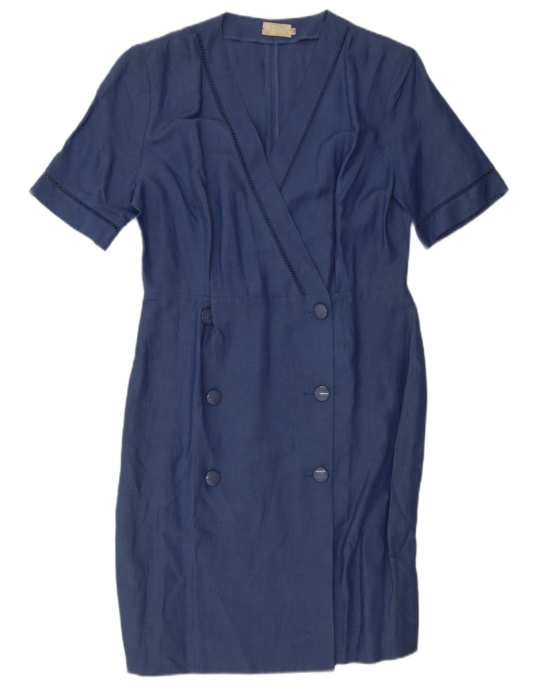 Vintage Damen Wickelkleid IT 50 XL Blau