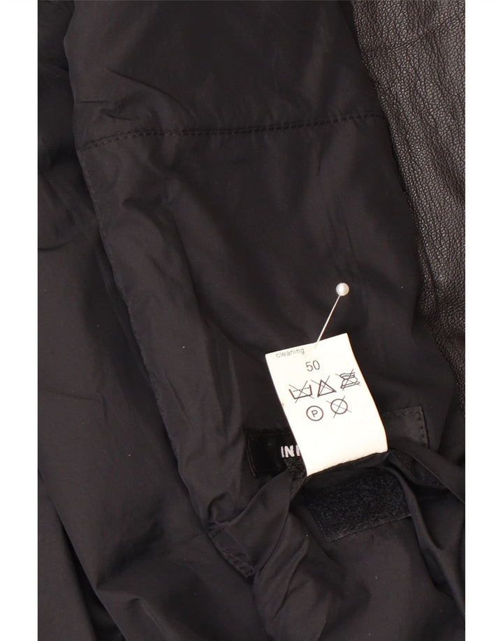 Gazzarrini Herren Leder Bomberjacke IT 50Großes schwarzes Leder