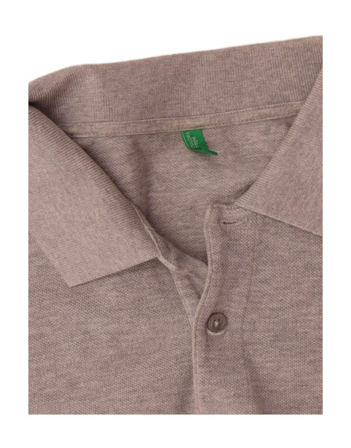Benetton Herren Poloshirt Mittelgrau meliert