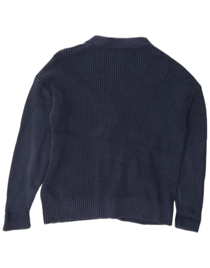 Marks & Spencer Damen-Cardigan-Pullover UK 16 Große marineblaue Baumwolle