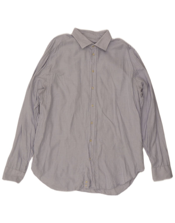 Armani Collezioni Herrenhemd Größe 44 17 1/2 XL Blau geometrisch