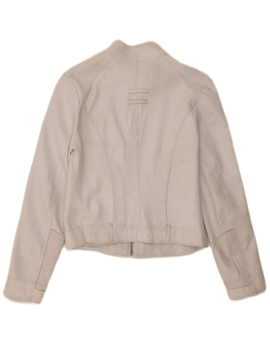 Vintage Damen Crop Lederjacke IT 46 Großes weißes Leder