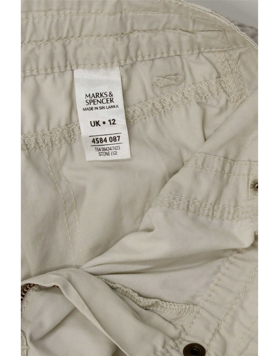 Marks & Spencer Damen Cargoshorts UK 12 Medium W30 Beige Baumwolle