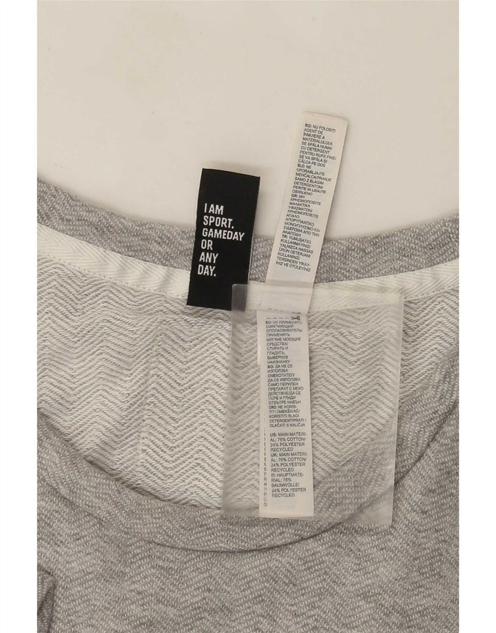 Adidas Herren Grafik-T-Shirt-Oberteil aus mittelgrau gefleckter Baumwolle
