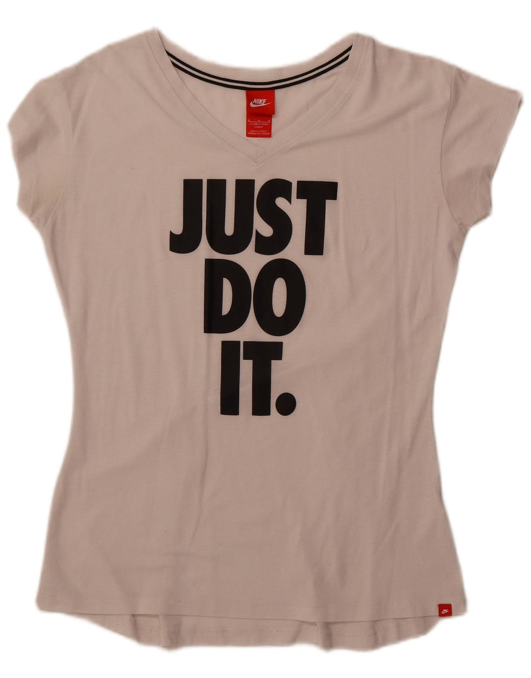 Nike Damen Graphic T-Shirt Top UK 14 Medium Off White