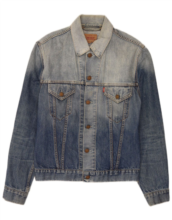Levi's Herren-Jeansjacke in Acid-Waschung, UK 38, mittelblau, Baumwolle, klassisch