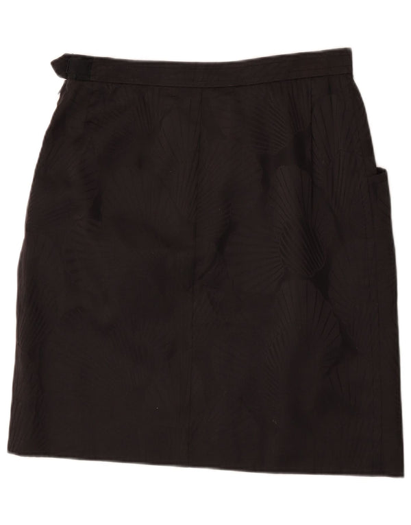 Saint Laurent Damen gerader Rock IT 42 Medium W30 Schwarzer Blumendesigner