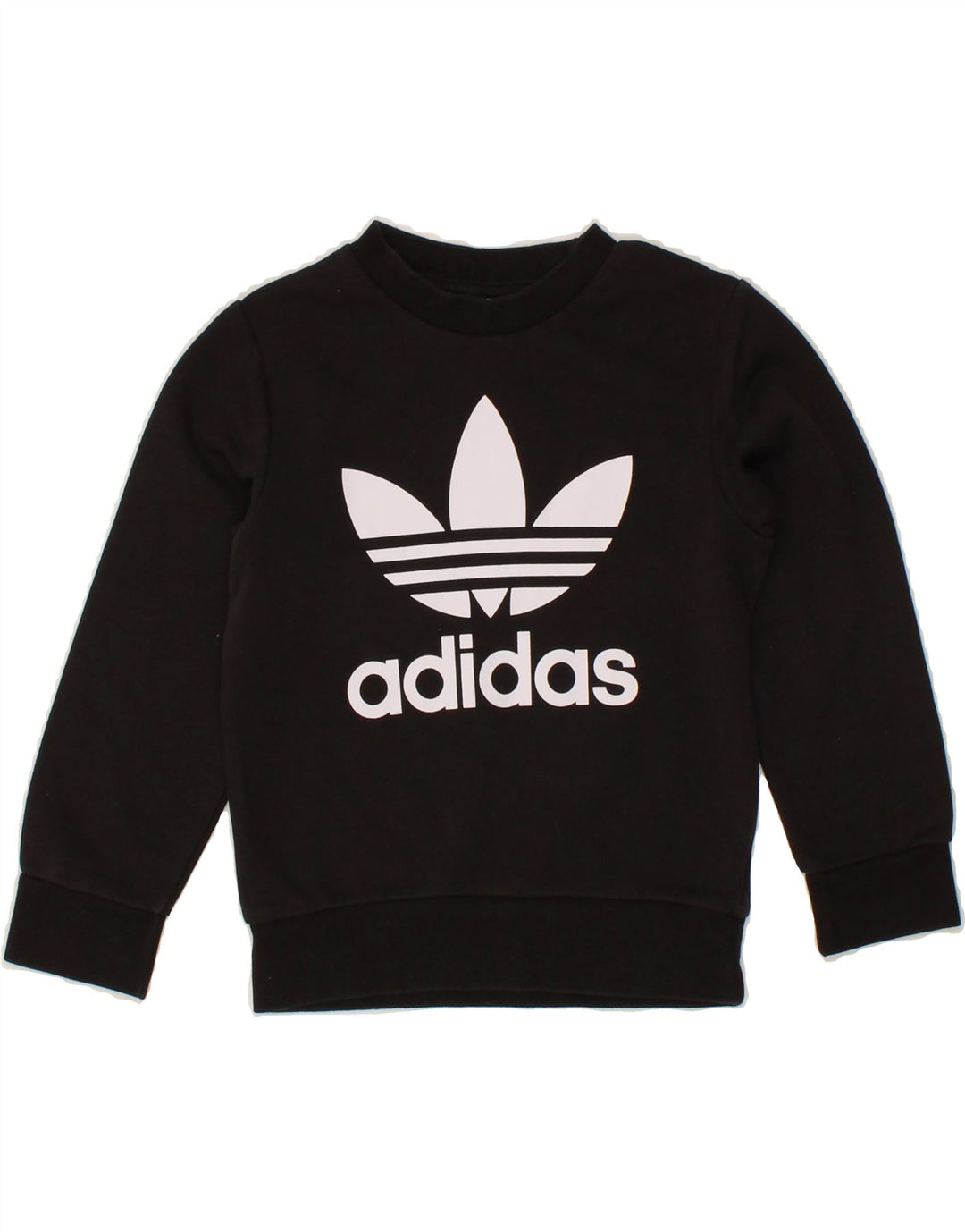 ADIDAS Boys Graphic Sweatshirt Jumper 2-3 Years Black Vintage Adidas and Second-Hand Adidas from Messina Hembry 