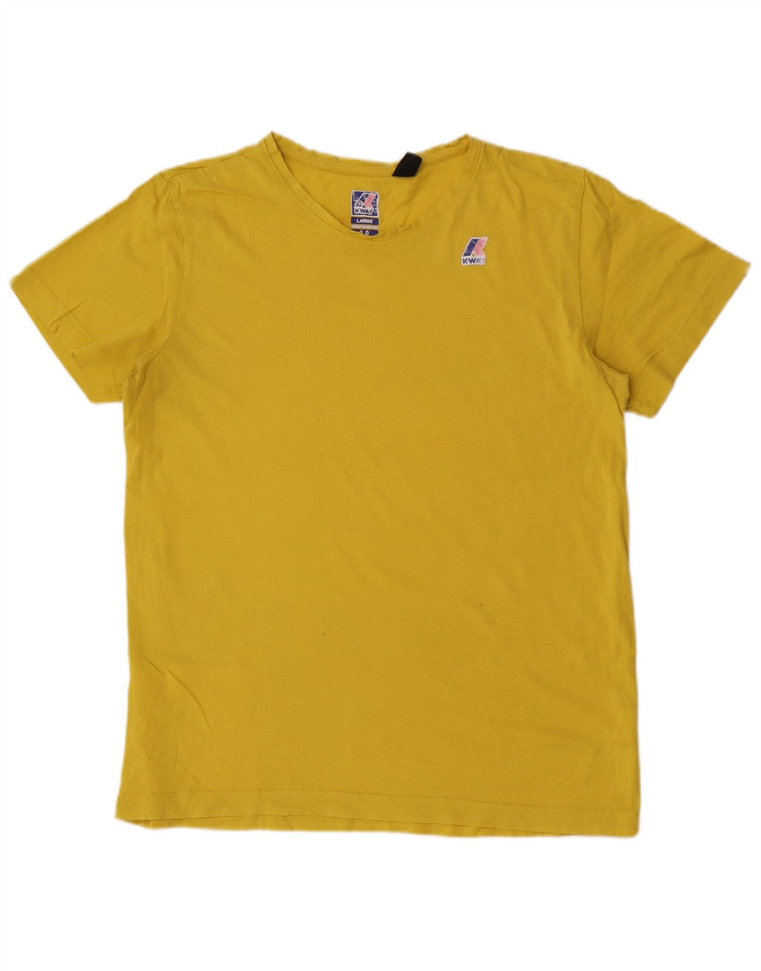 K-Way Herren T-Shirt Top Large Gelb Baumwolle