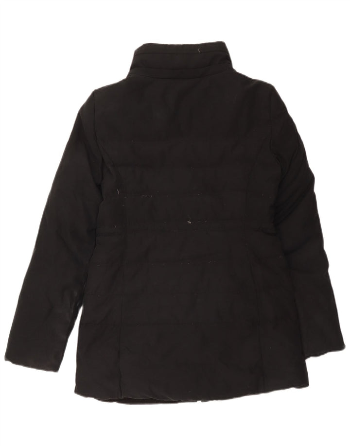 Zara Damen Wattierte Jacke UK 10 Small Schwarz Baumwolle