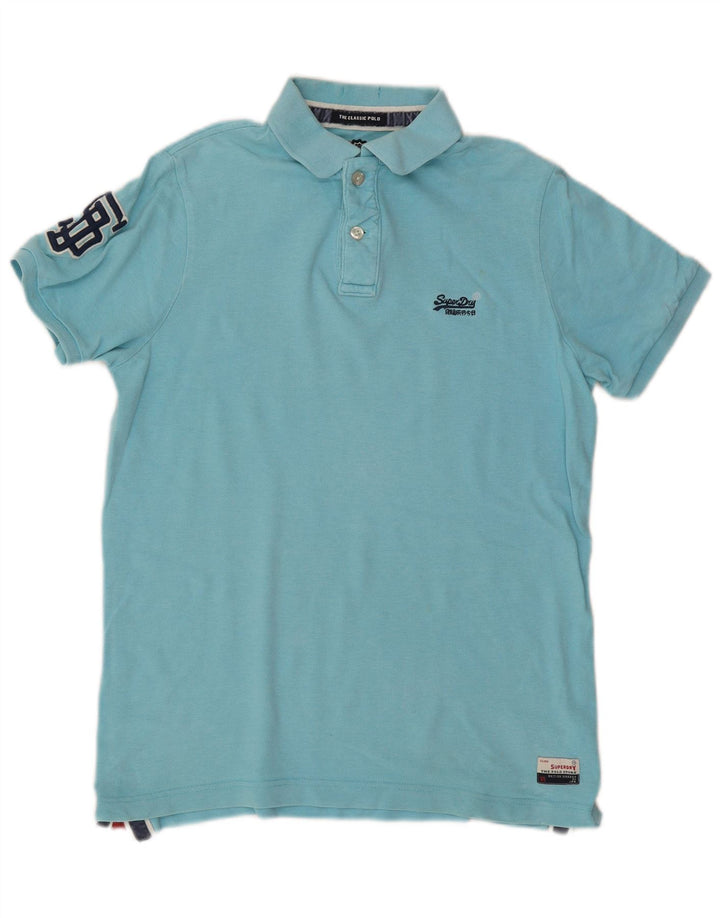 Superdry Herren-Poloshirt mit Grafik, XL, Blau, Baumwolle
