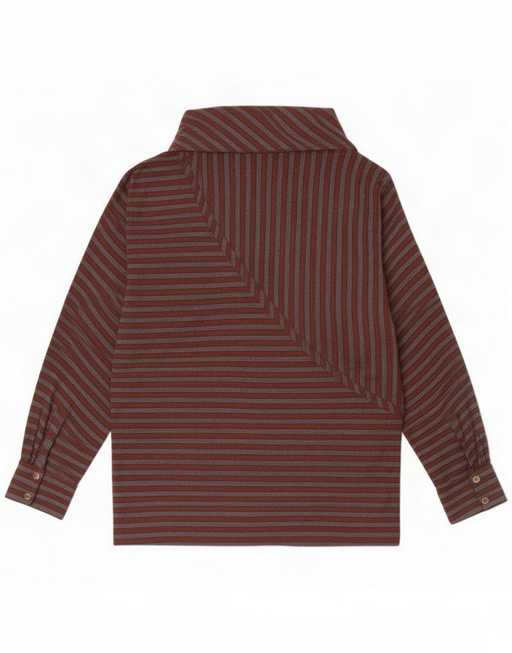 Vintage Damen Bluse Top IT 40 Small Brown Stripe