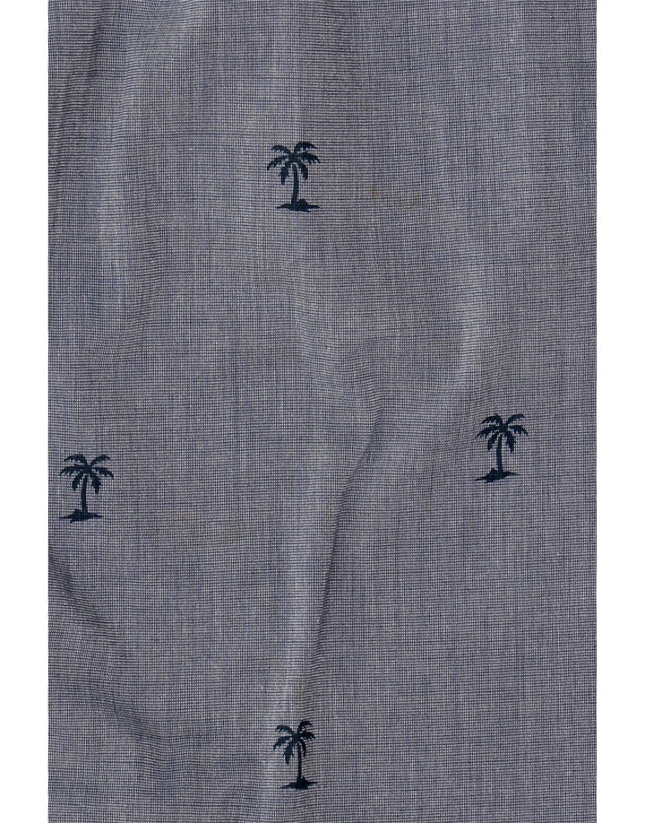 CHAPS Mens Abstract Pattern Short Sleeve Shirt 2XL Blue Cotton Vintage Chaps and Second-Hand Chaps from Messina Hembry 