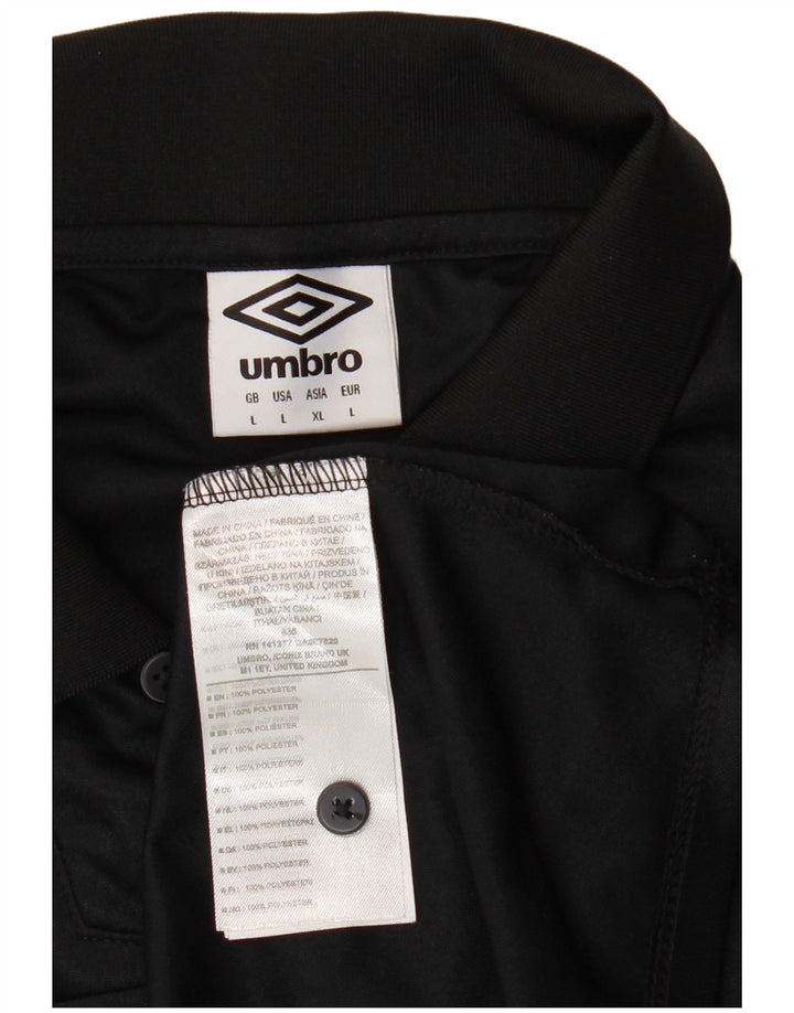 UMBRO Mens Graphic Polo Shirt Large Black Polyester
