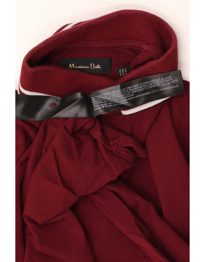 Massimo Dutti Herren-Poloshirt aus mittelblauer, gestreifter Baumwolle