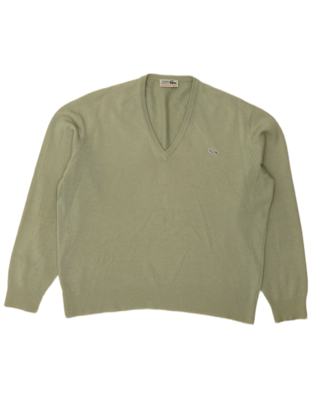 Lacoste Herren-Pullover mit V-Ausschnitt, Größe 7 2XL, Grün