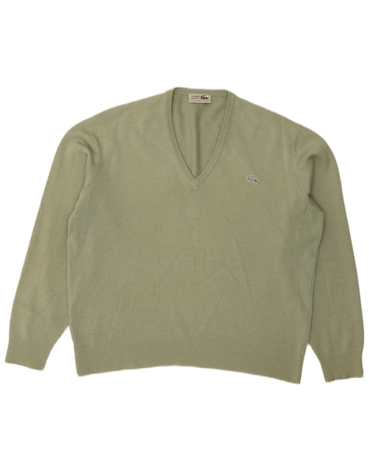 Lacoste Herren-Pullover mit V-Ausschnitt, Größe 7 2XL, Grün