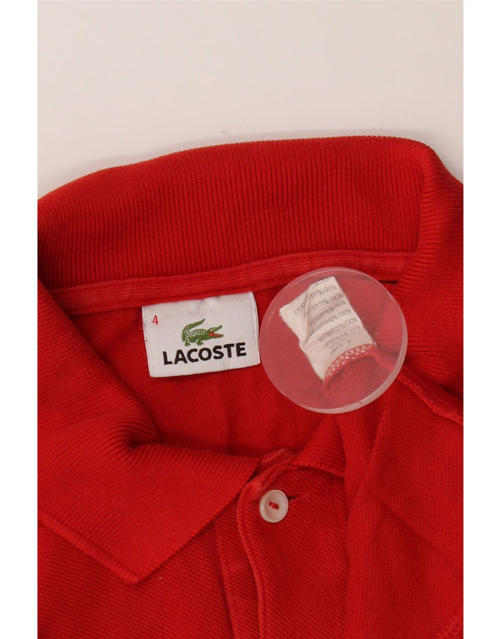 Lacoste Herren-Poloshirt, Größe 4, mittelrote Baumwolle