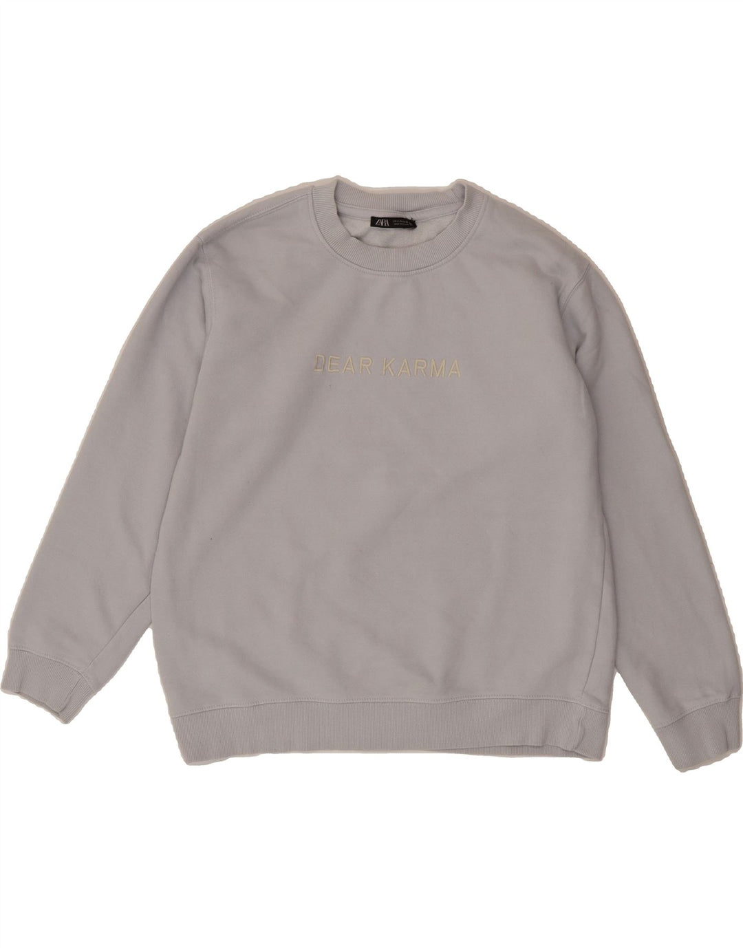 ZARA Mens Graphic Sweatshirt Jumper Small Blue Cotton Vintage Zara and Second-Hand Zara from Messina Hembry 