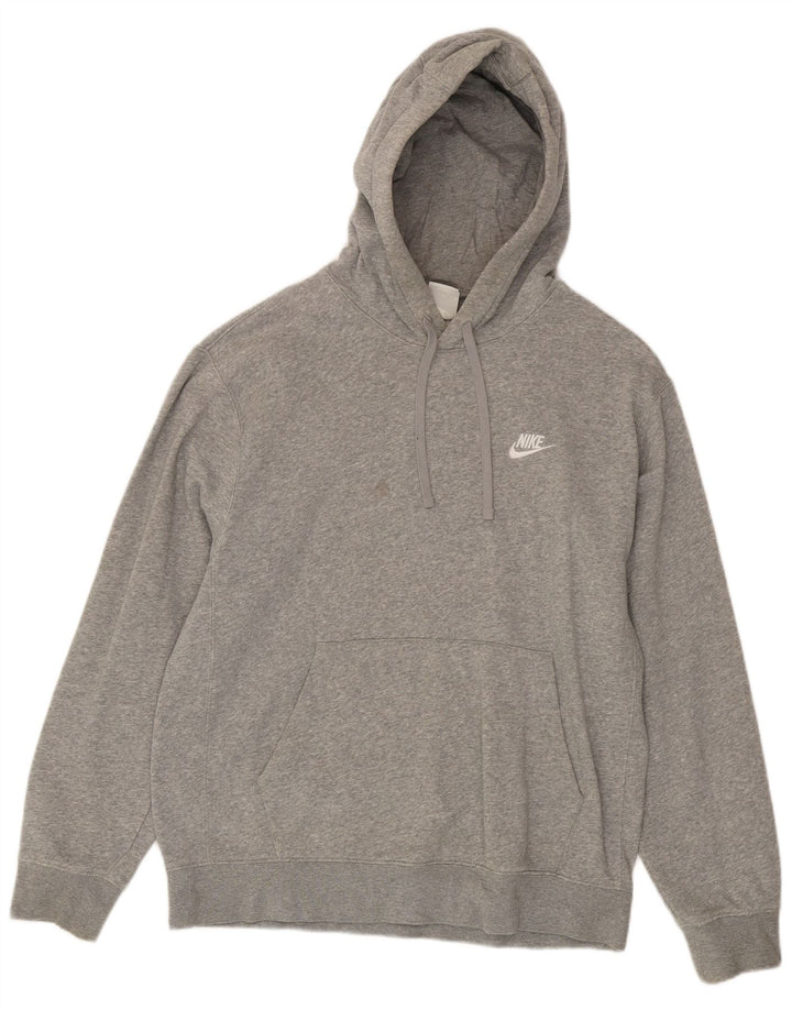 Nike Herren-Kapuzenpullover aus mittelgrau gefleckter Baumwolle